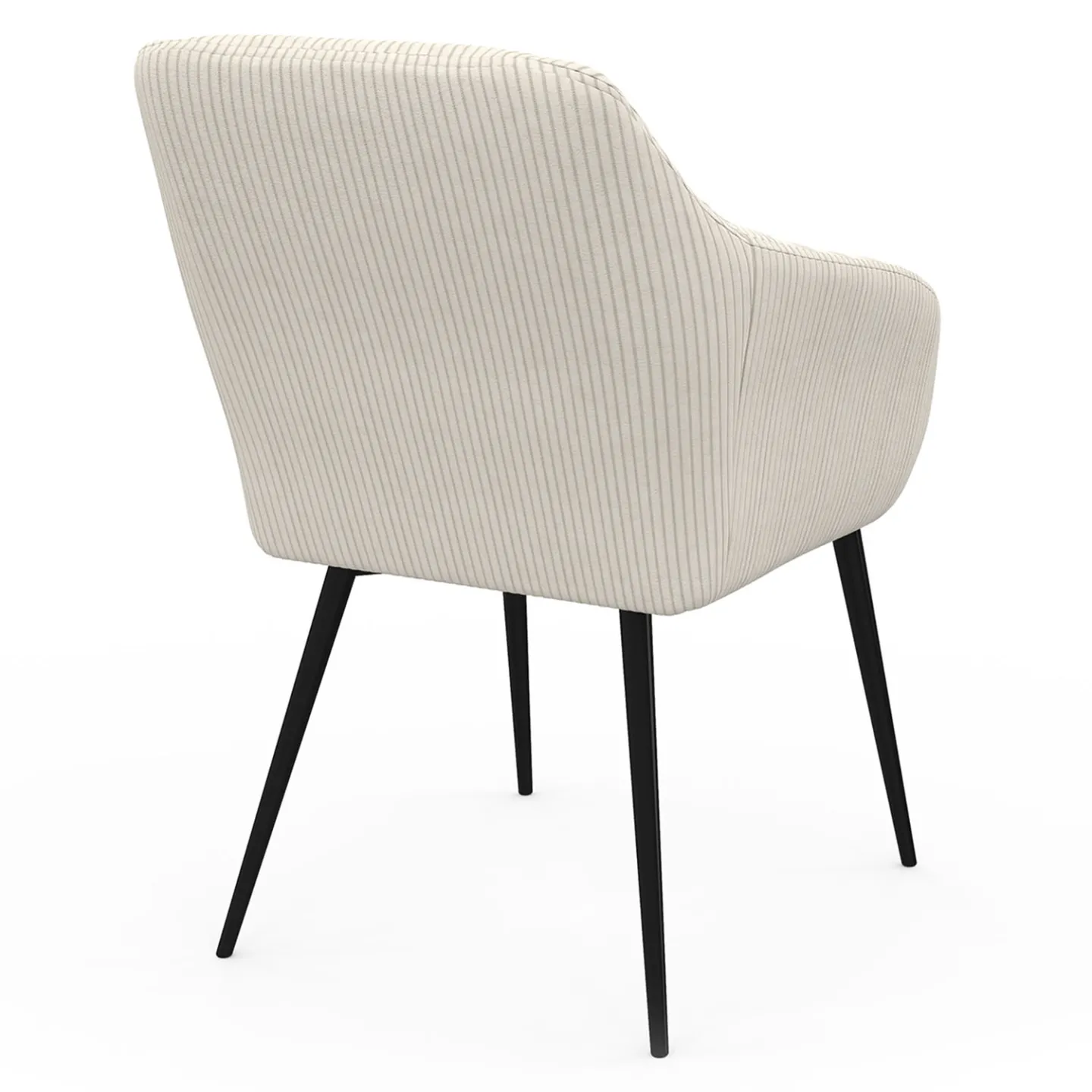 Lot de 2 chaises de salle à manger, fauteuils de table JANY en velours côtelé beige