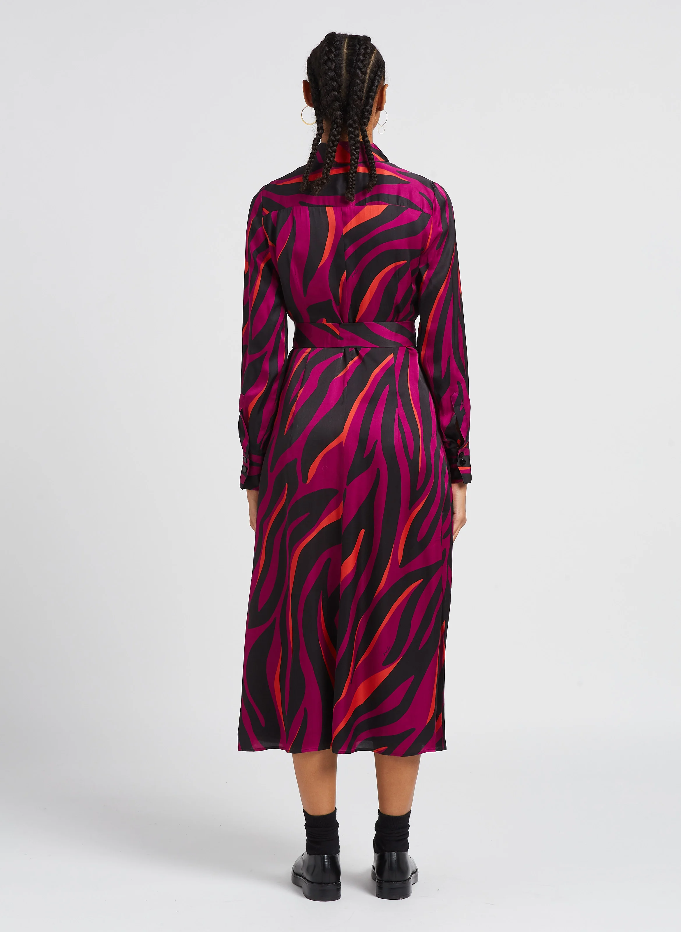 ASSENTE - Robe chemise droite à col classique | Multicolore