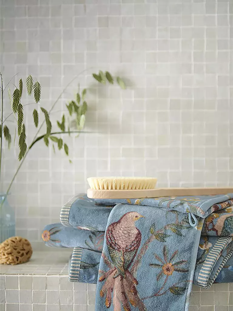 PIP STUDIO Duschtuch 70x140cm SECRET GARDEN Blue hellblau