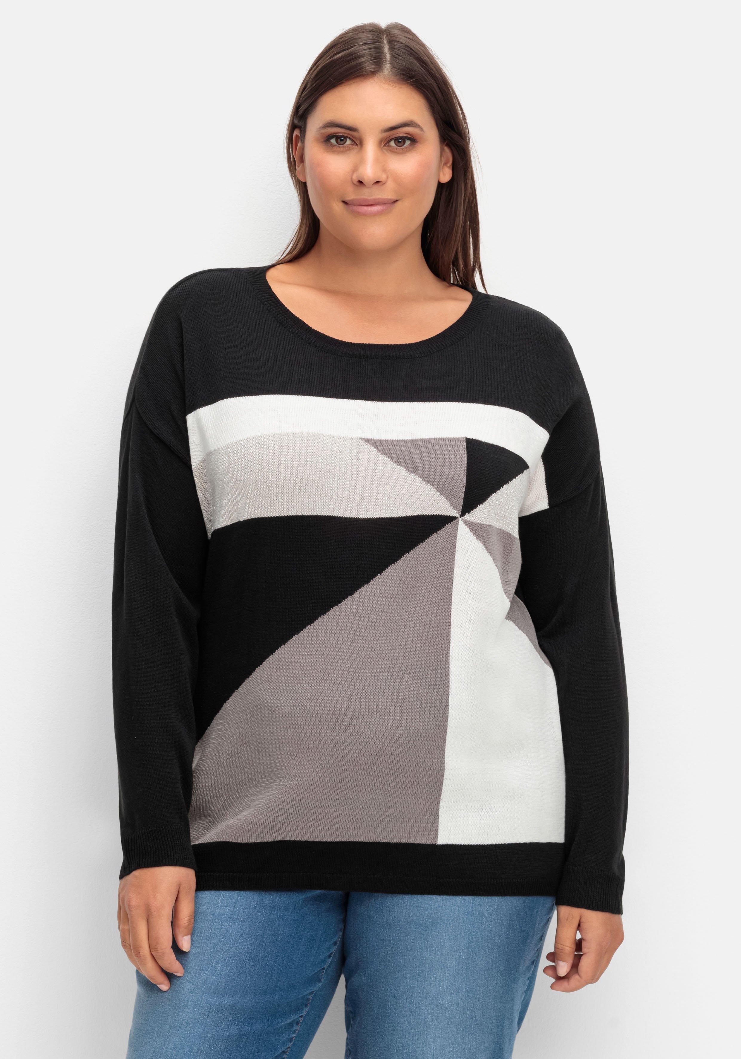 Strickpullover mit Glitzer-Intarsienmuster