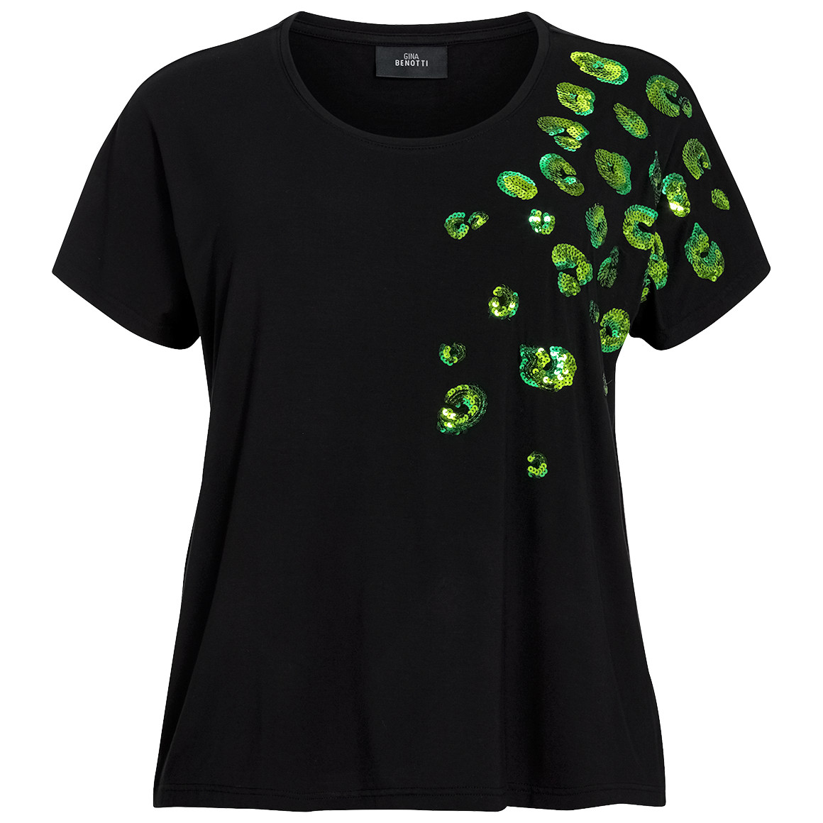Gina Benotti Damen T-Shirt mit Pailletten schwarz