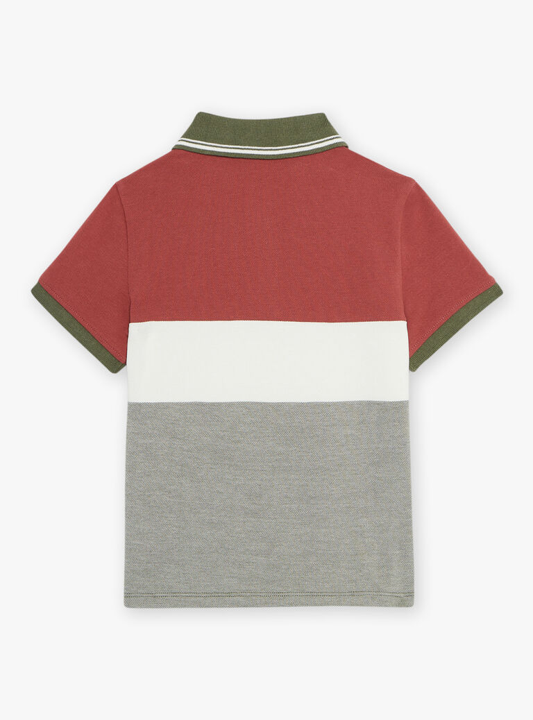 Polo colorblock avec dinosaure