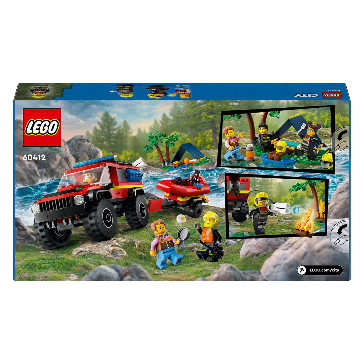 LEGO City 60412 4X4 Brandweerauto met Reddingsboot