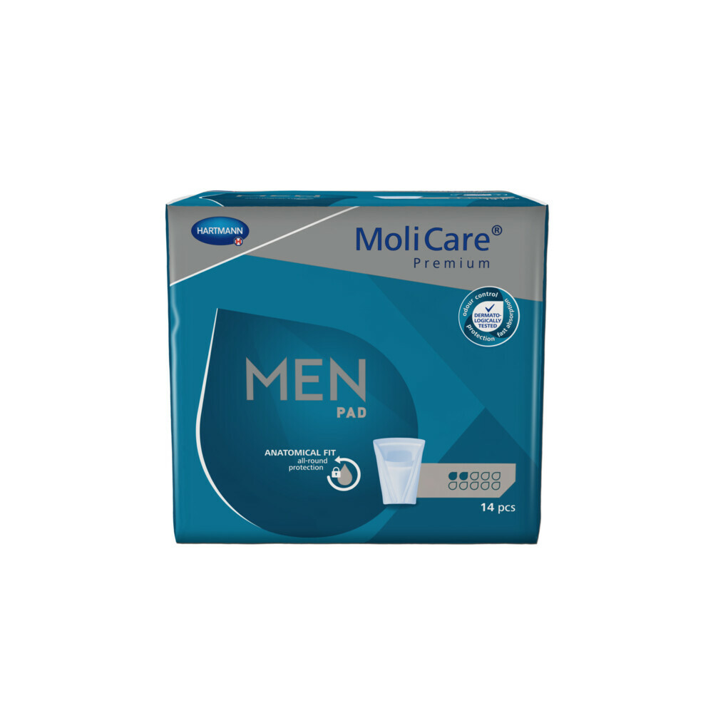 4x Molicare Premium Men Pad 2 Druppels 330 ml Absorptie14 stuks