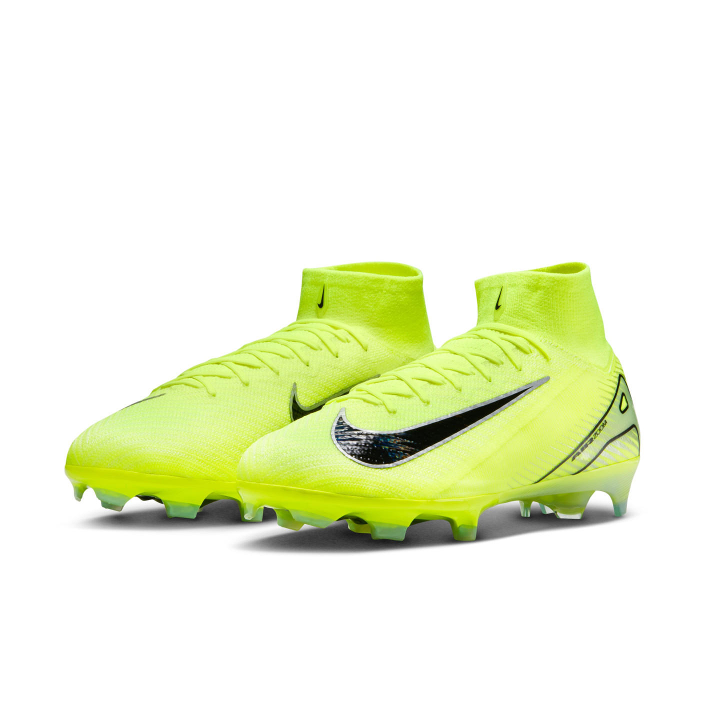 Nike Zoom Mercurial Superfly 10 Elite Gras Voetbalschoenen (FG) Neongeel Zwart Zilver