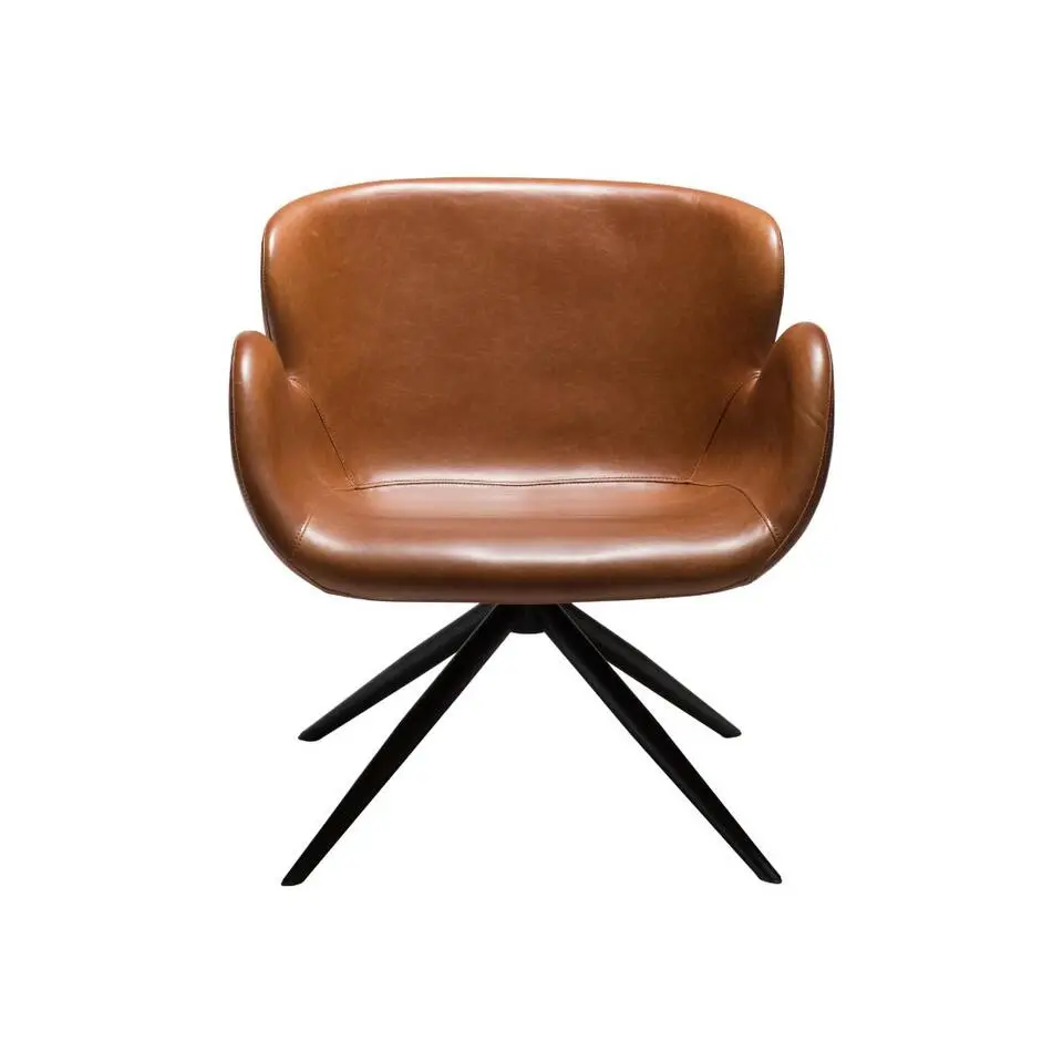 Hioshop Gaia Dan-Form fauteuil met armleuningen PU-kunstleer lichtbruin