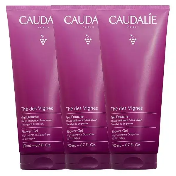 Caudalie Thé des Vignes Gel de Banho, Embalagem de 3 x 200ml