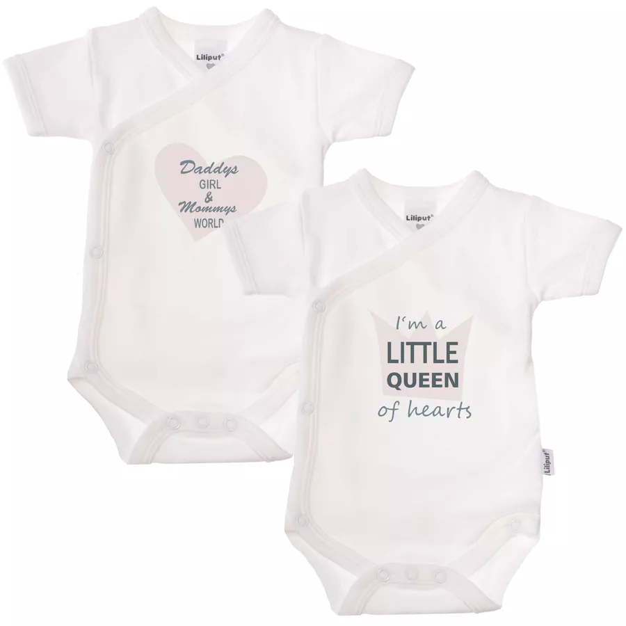 Liliput Kurzarm-Wickelbody 2er-Pack Little Queen weiß