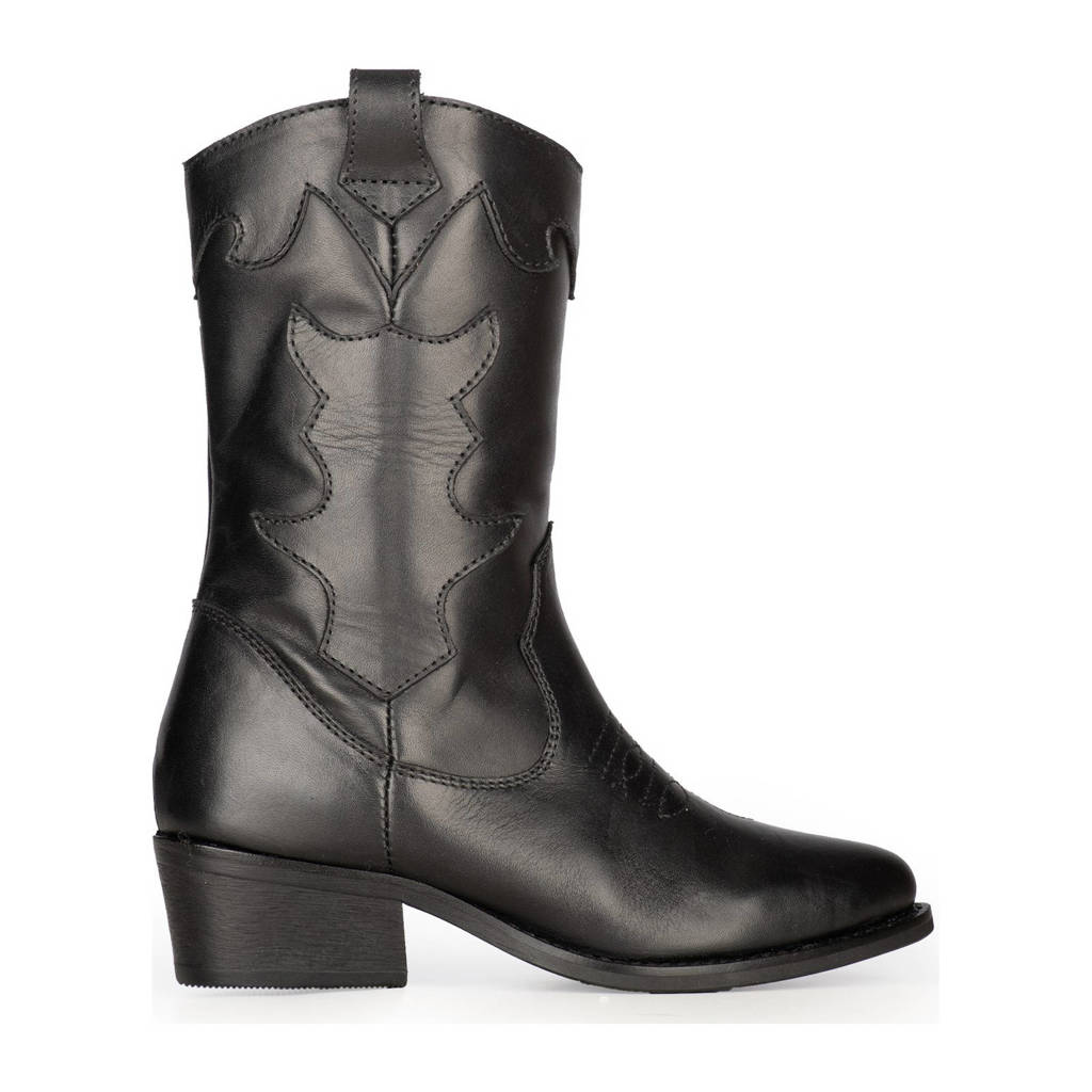 PS Poelman Nolialeren cowboylaarzen zwart