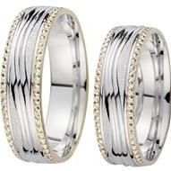 Trouwringen wit en geel goud breedte 6 mm