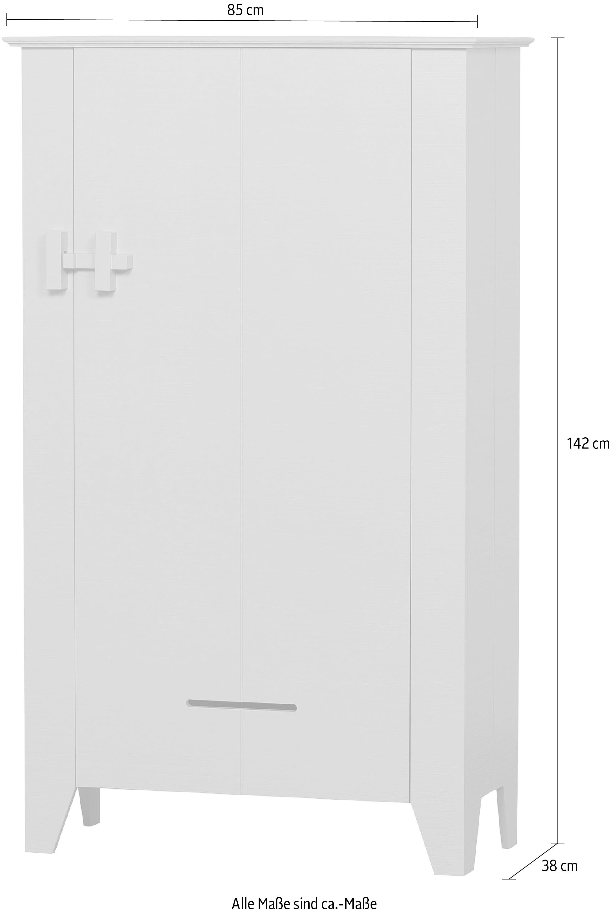 WOOOD Stauraumschrank »Gijs« Bauernschrank mit Griff, H 142 cm x B 85 cm