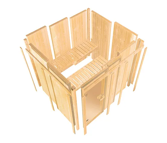 Karibu Sauna »Scarlett 3« im Set mit 9-kW-Bio-Ofen und Bio-Steuerung