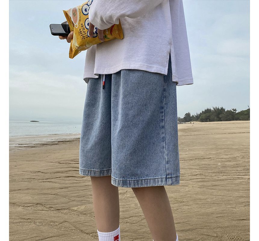Wewewow - Denim shorts met trekkoord