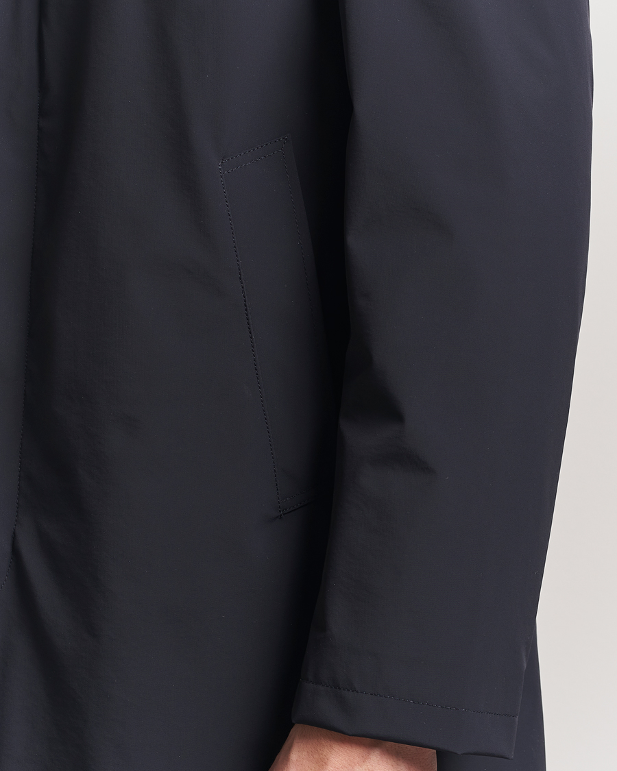 Oscar Jacobson Nylon Car Coat Navy