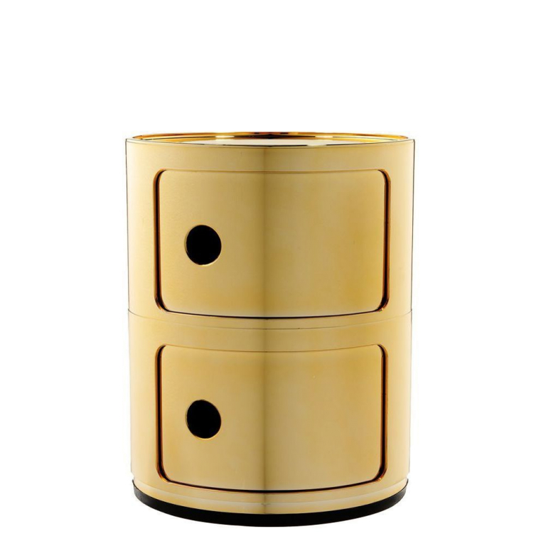 Kartell Componibili kast nachtkast metallic (2 comp.) Ø32 chroom