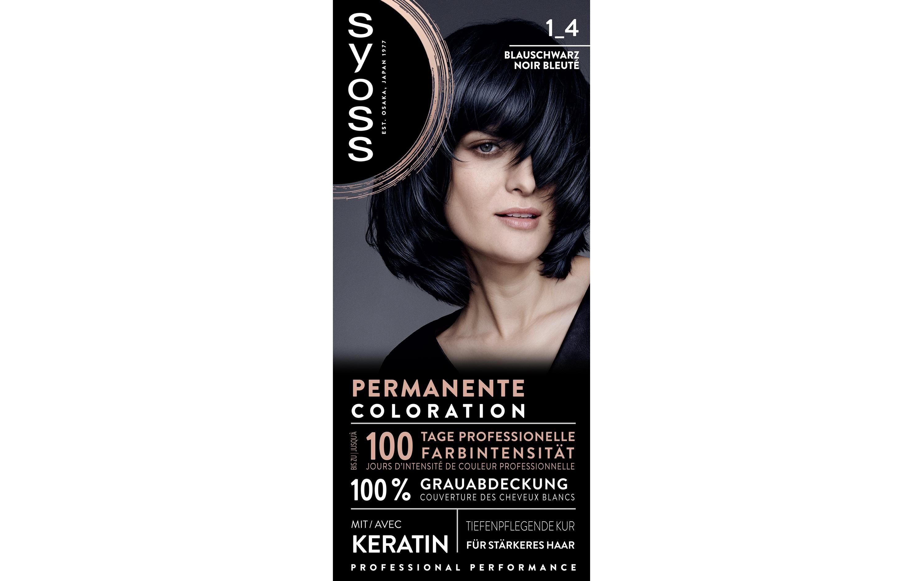 Haarcoloration 1-4 BlauschwarzPermanente Coloration mit Keratin verleiht professionelle Farbintensität