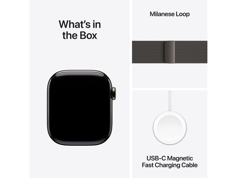 Apple Watch Series 10 42 mm LTE Titanium Slate Loop Milanes Eine glatte Zehn
