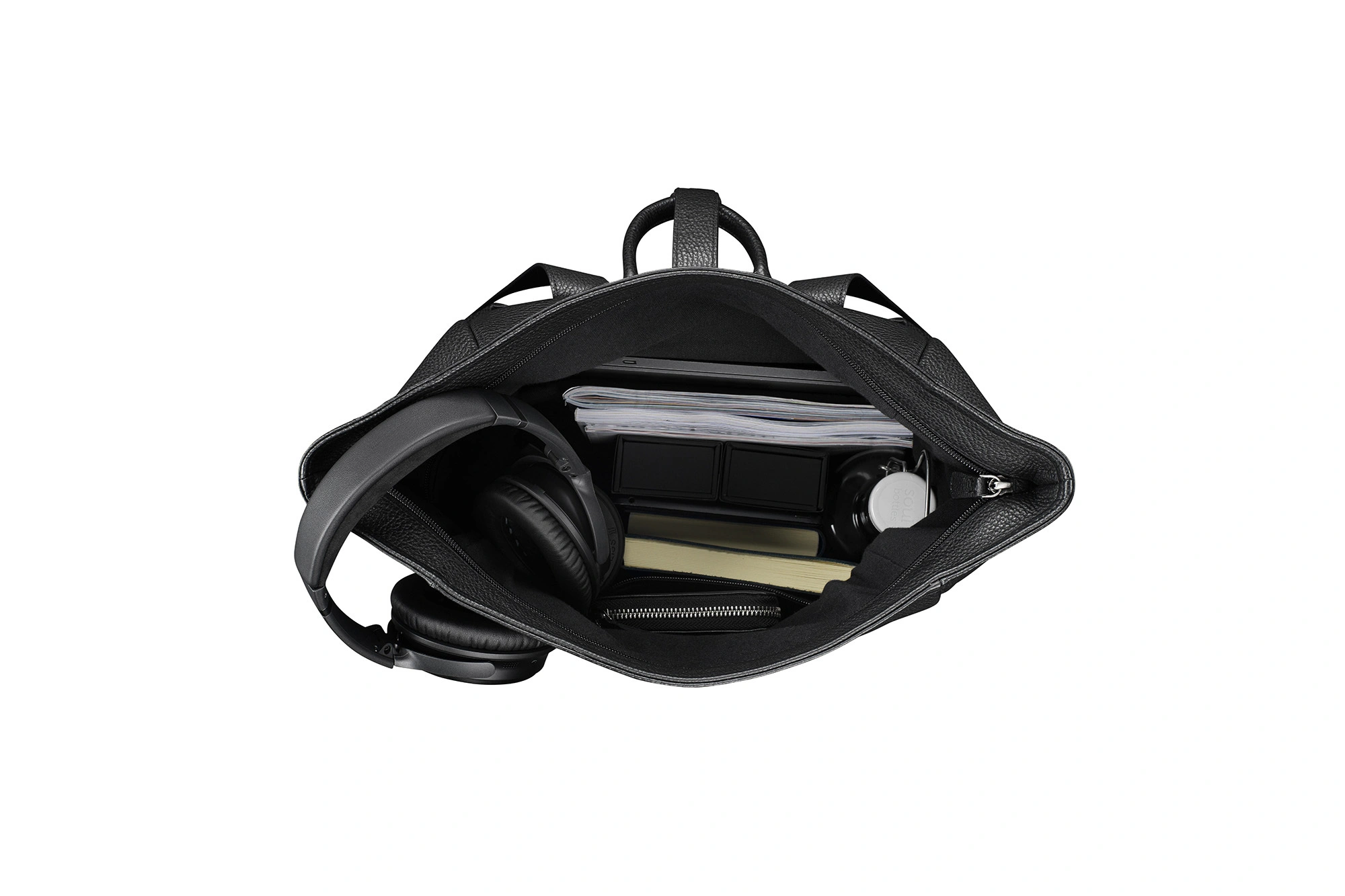Fitz & Huxley Leder-Rucksack EMISSARY 21, schwarz
