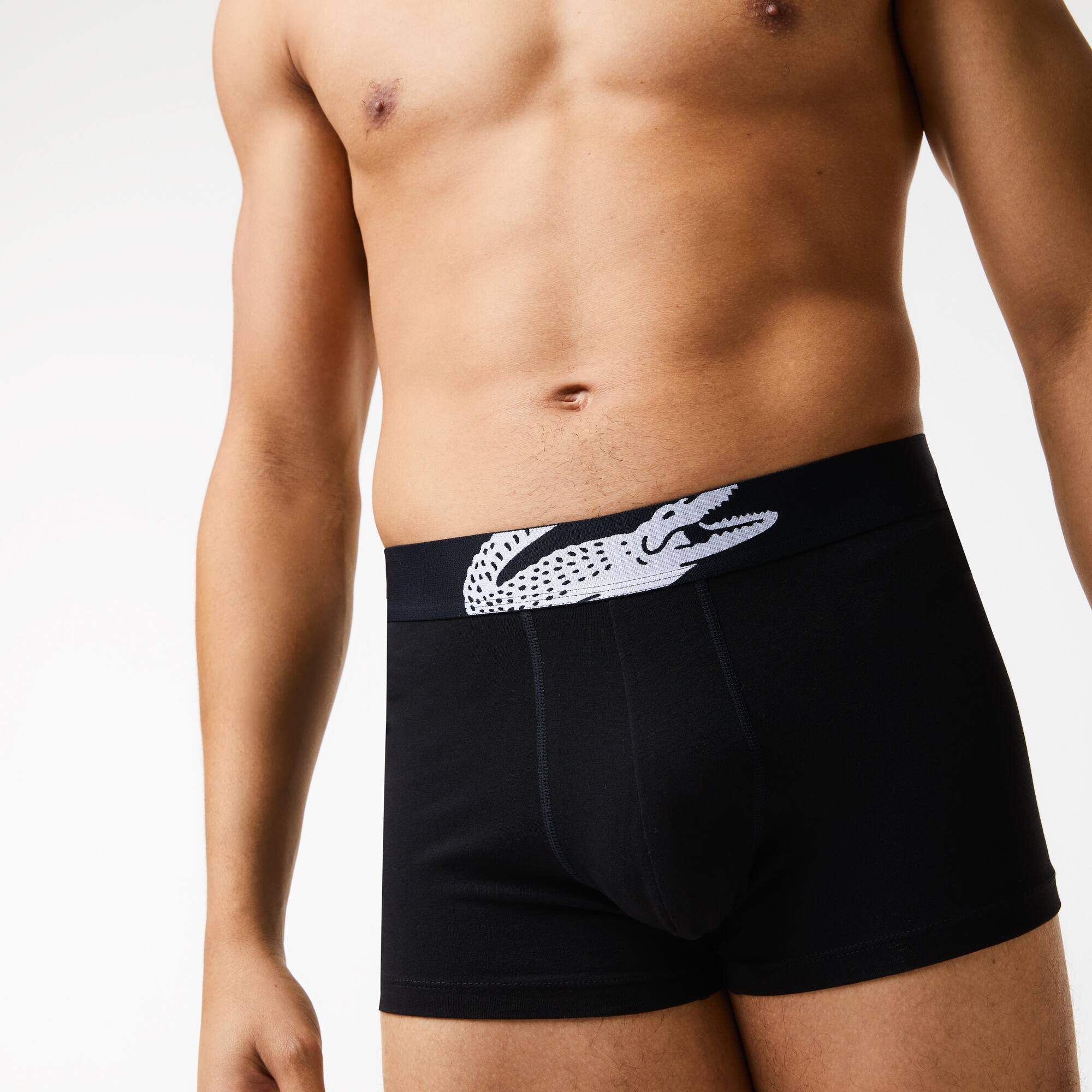 Lot de 3 boxers courts homme Lacoste avec imprimé crocodile Sous-Vêtements - Noir - Lacoste - Homme