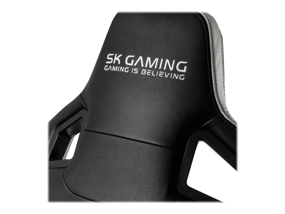 Noblechairs EPIC SK Gaming Edition - Spillestol - ergonomisk - armstøtter - T-formet - vippe - drejeled - polyuretan-læder - sort, hvid, blå