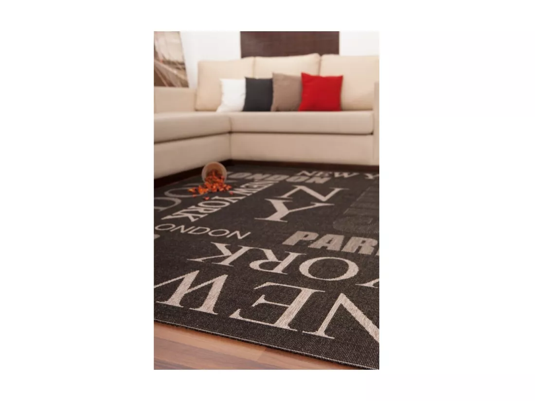 Tapis 110x60cm, design F115A coloris graphite - Confort et élégance pour votre intérieur