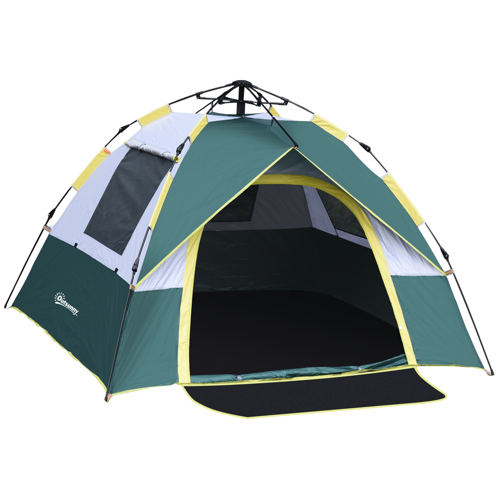 Outsunny Campingzelt für 3-4 Personen olivegrün 205 x 195 x 135 cm (LxBxH)