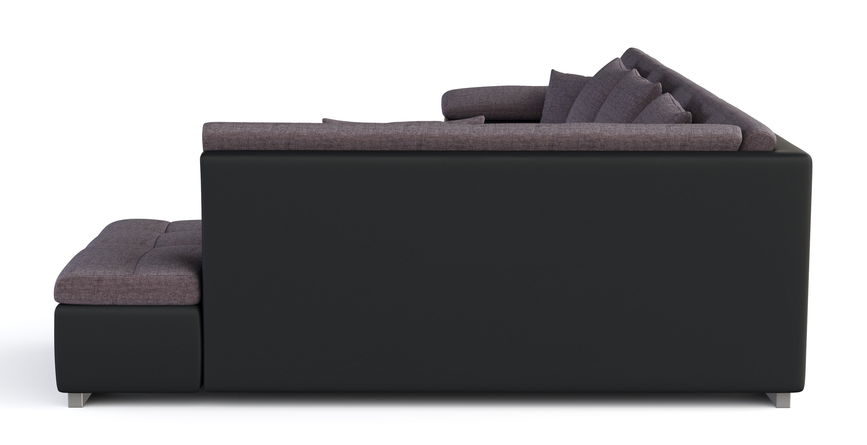 Ecksofa ARIA links taupe/schwarz