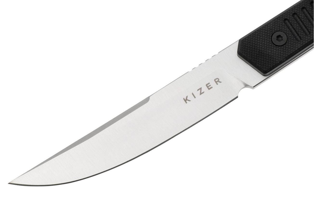 Kizer Kwaiken 1066A4, Satin Nitro-V, Black G10, vaststaand mes, Johan Jordaan design