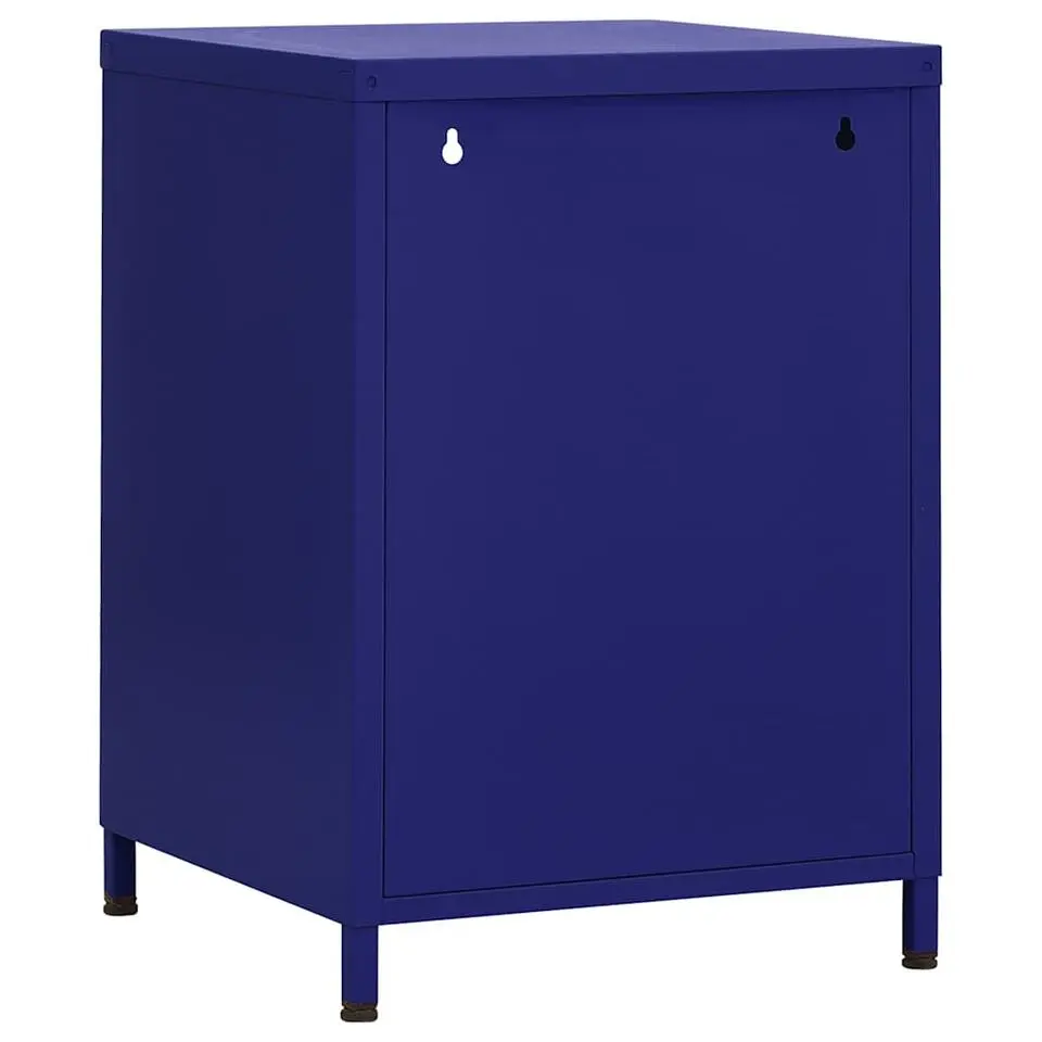 vidaXL - Durable Nachtkastje met vak en deur - Marineblauw - Staal - 35x35x51 cm