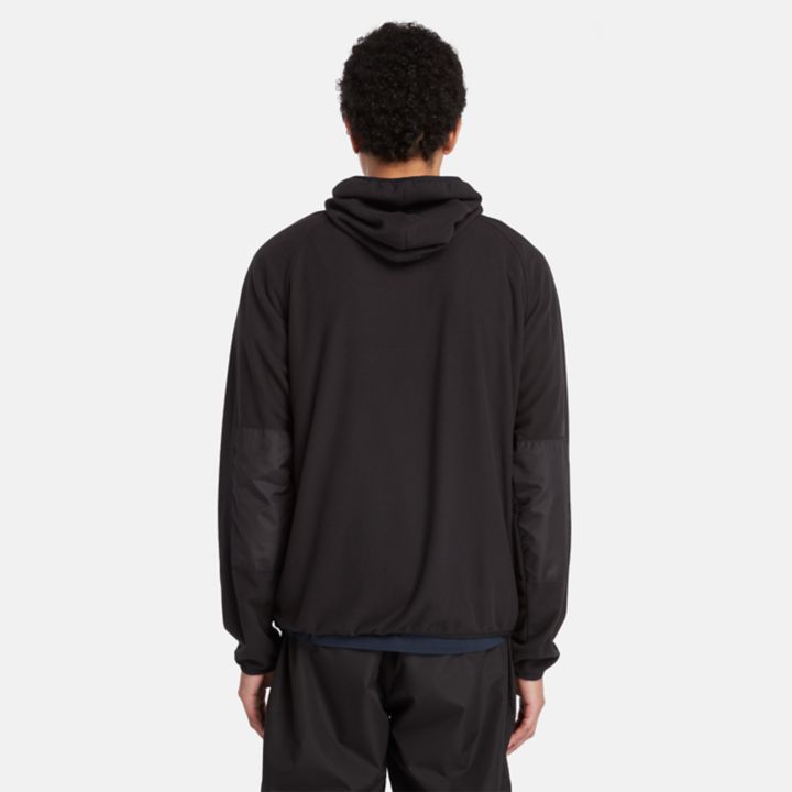Moletom com capuz Polartec Fleece para homens na cor preta