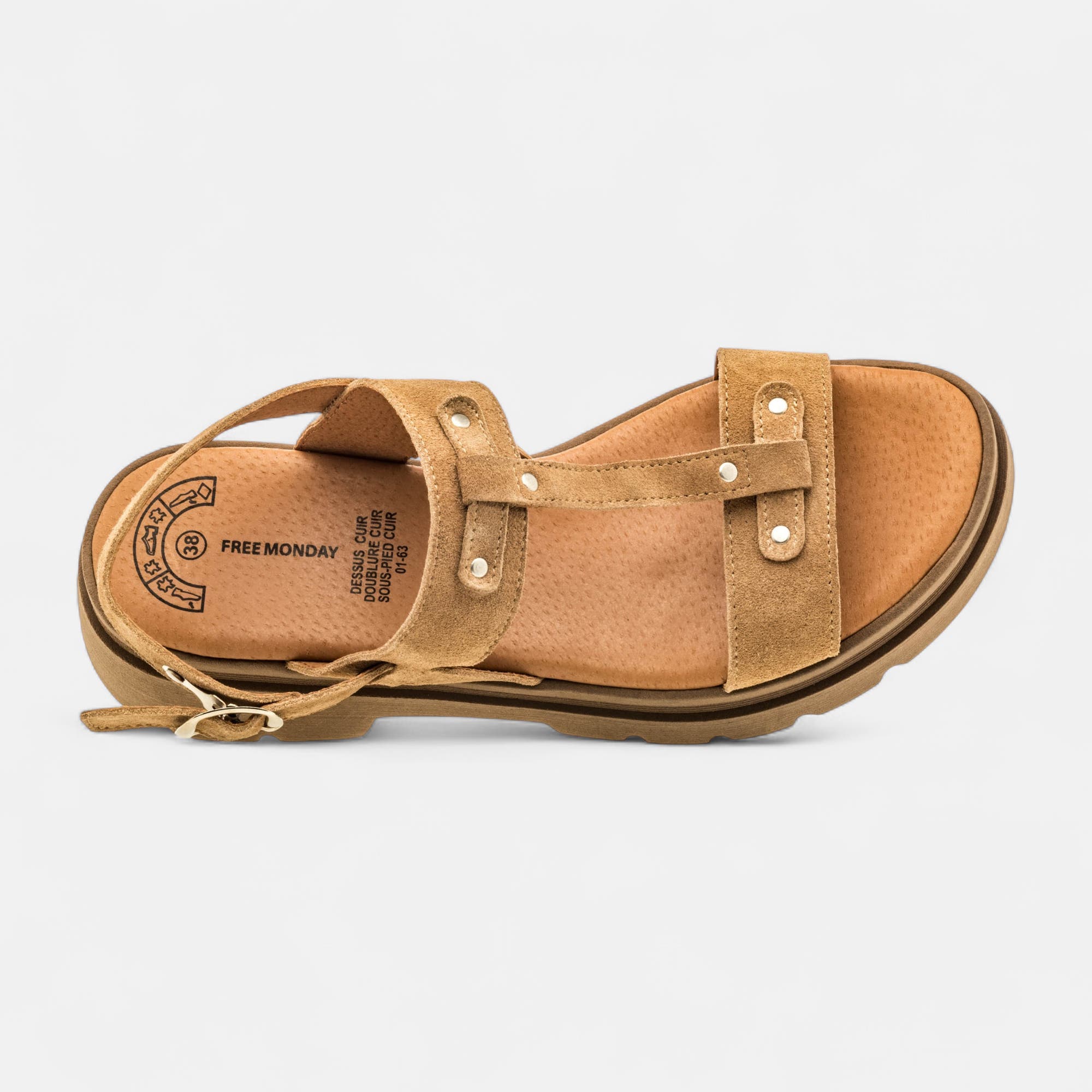 Sandales Femme en cuir beige