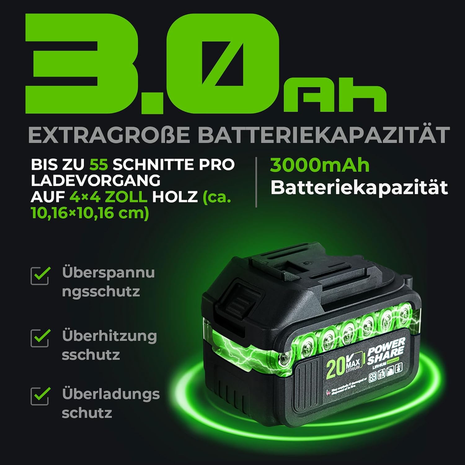 2-in-1 Bürstenlose Akku-Stangensäge 20V 3.0AH – 8-Zoll 4.57M Reichweite, 800W 60ml Öltank Automatik-Schmierung für Baumbeschneidung & Astschneidegerät