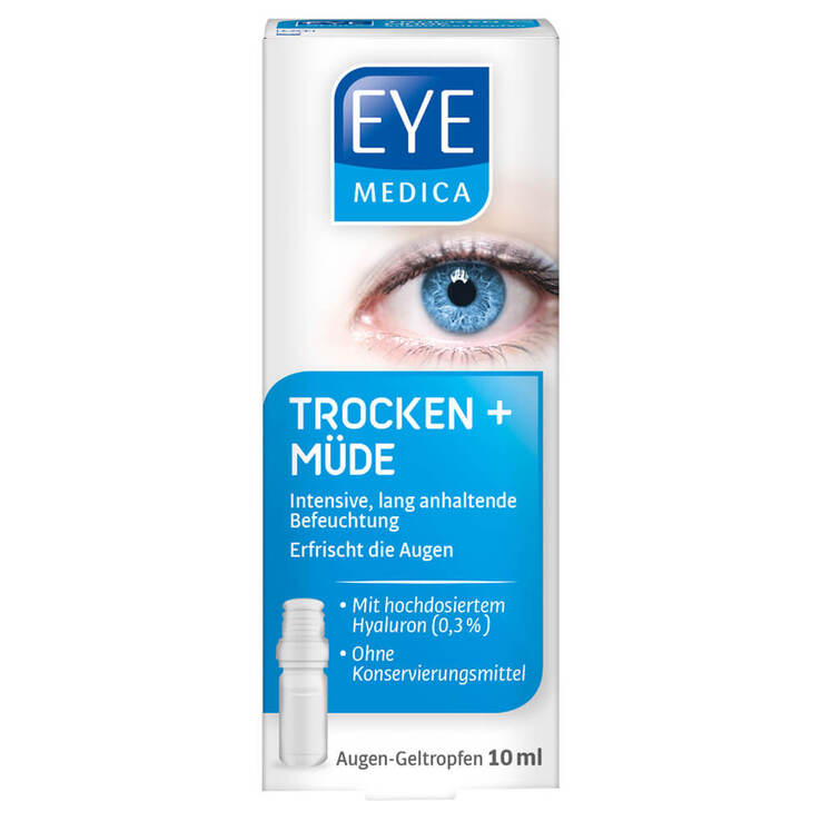 Eye Medica trocken + müde 0,3% Hyaluron Aug.-Geltro., 1 St