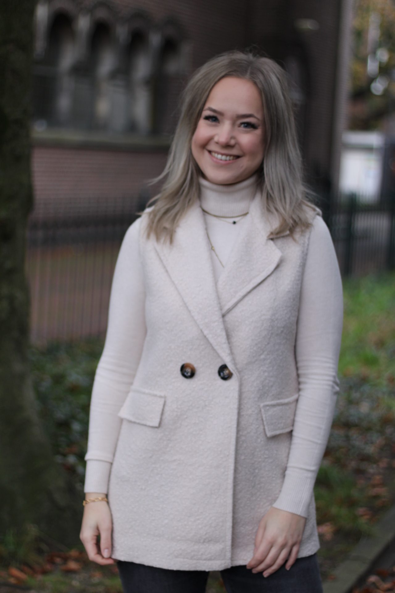 Boucle Gilet Half Lang - Beige