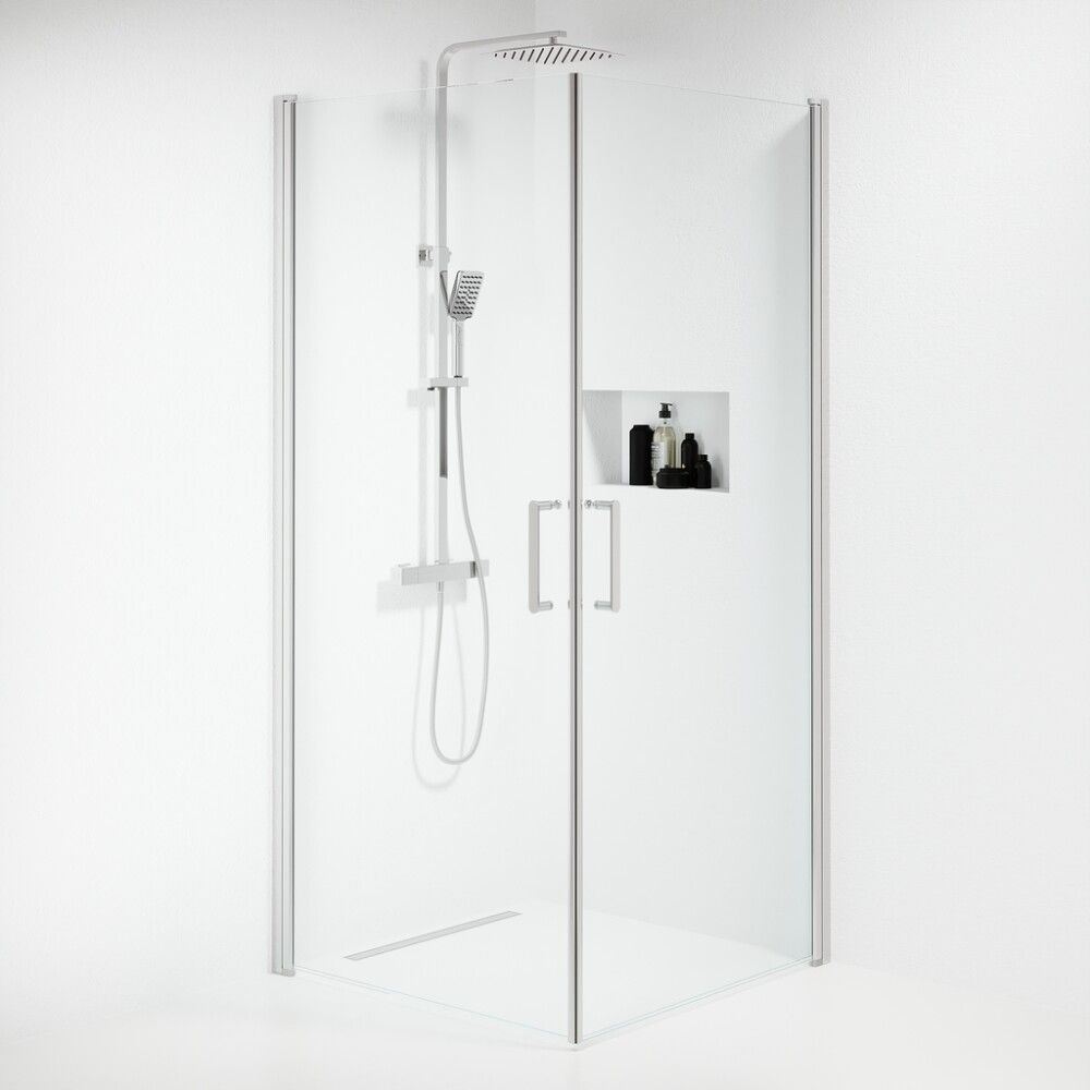 DUSJHJØRNE CAMARGUE STRANDBO RETT 90X90CM KROM