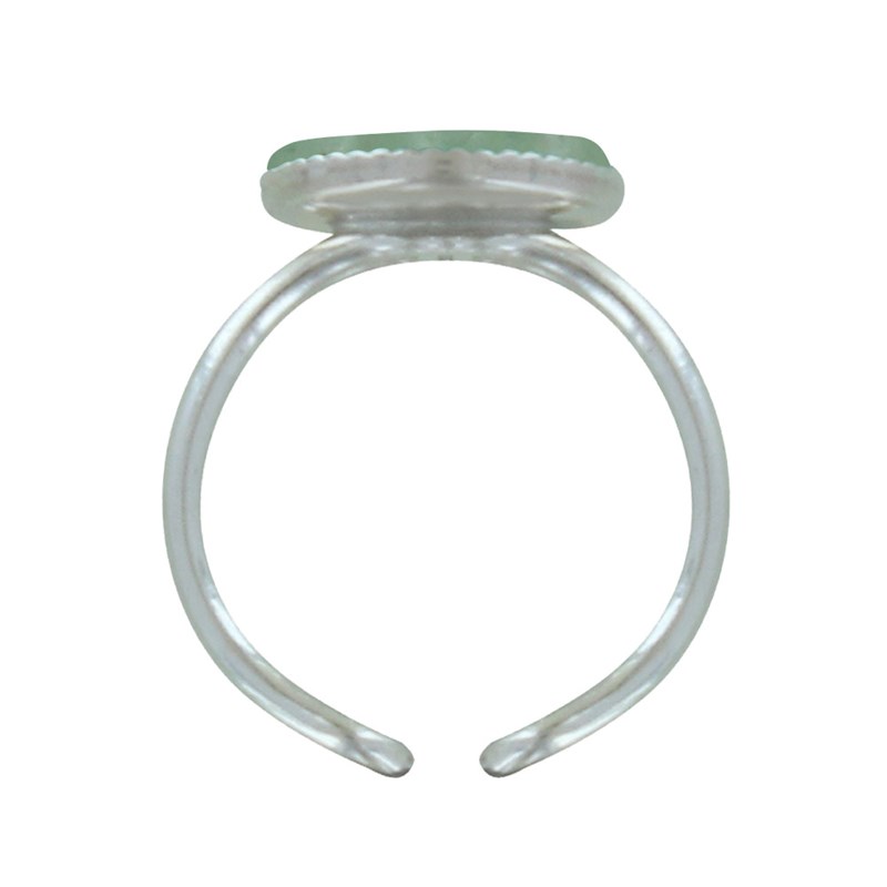 Bague Argent Rond Dentelé d'Aventurine