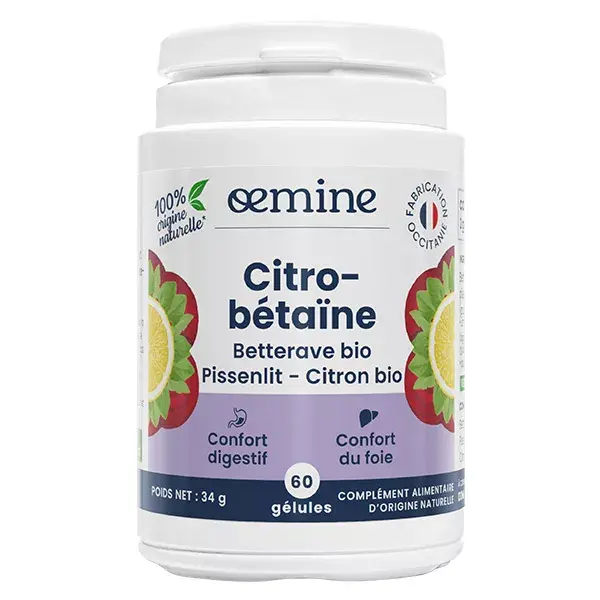 Oemine Citro-Betaine Conforto Digestivo e Conforto Hepático 60 cápsulas