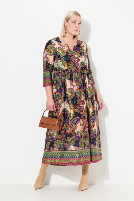Jersey-Maxikleid, A-Linie, CottonTouch, Alloverdruck