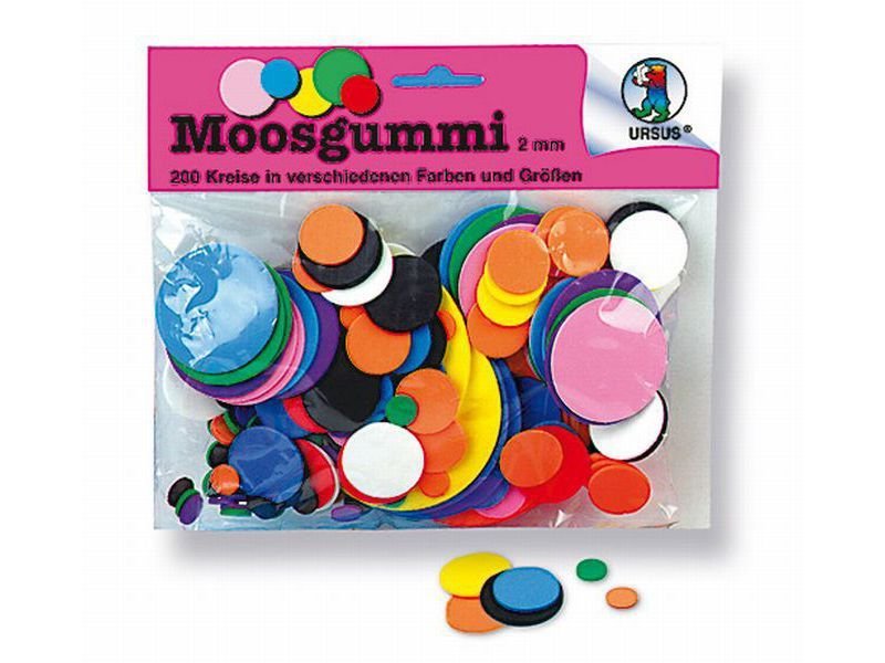 Moosgummi Scheiben, rund, farbig