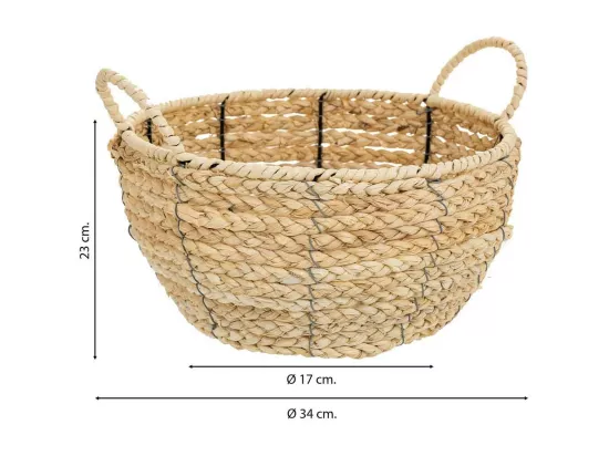 Panier en fibre naturelle et corde de papier marron d34x17/23h