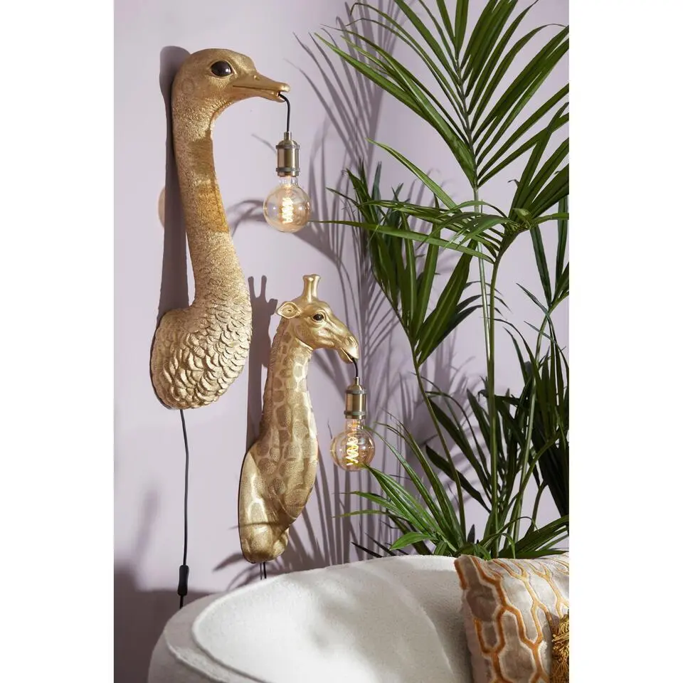 Wandlamp Ostrich - Goud - 25x19x72cm