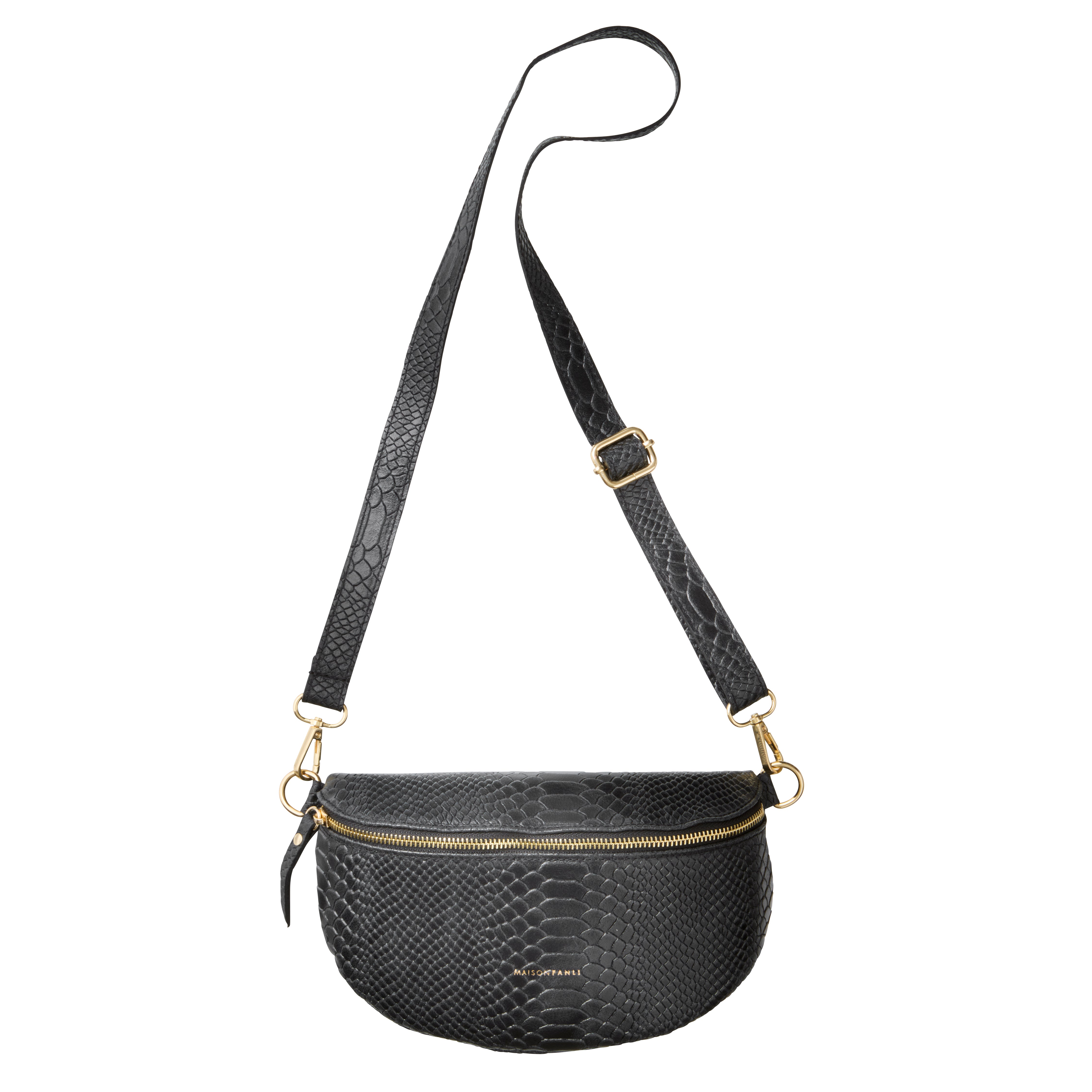 Bahne Accessories  Python crossbody taske - sort