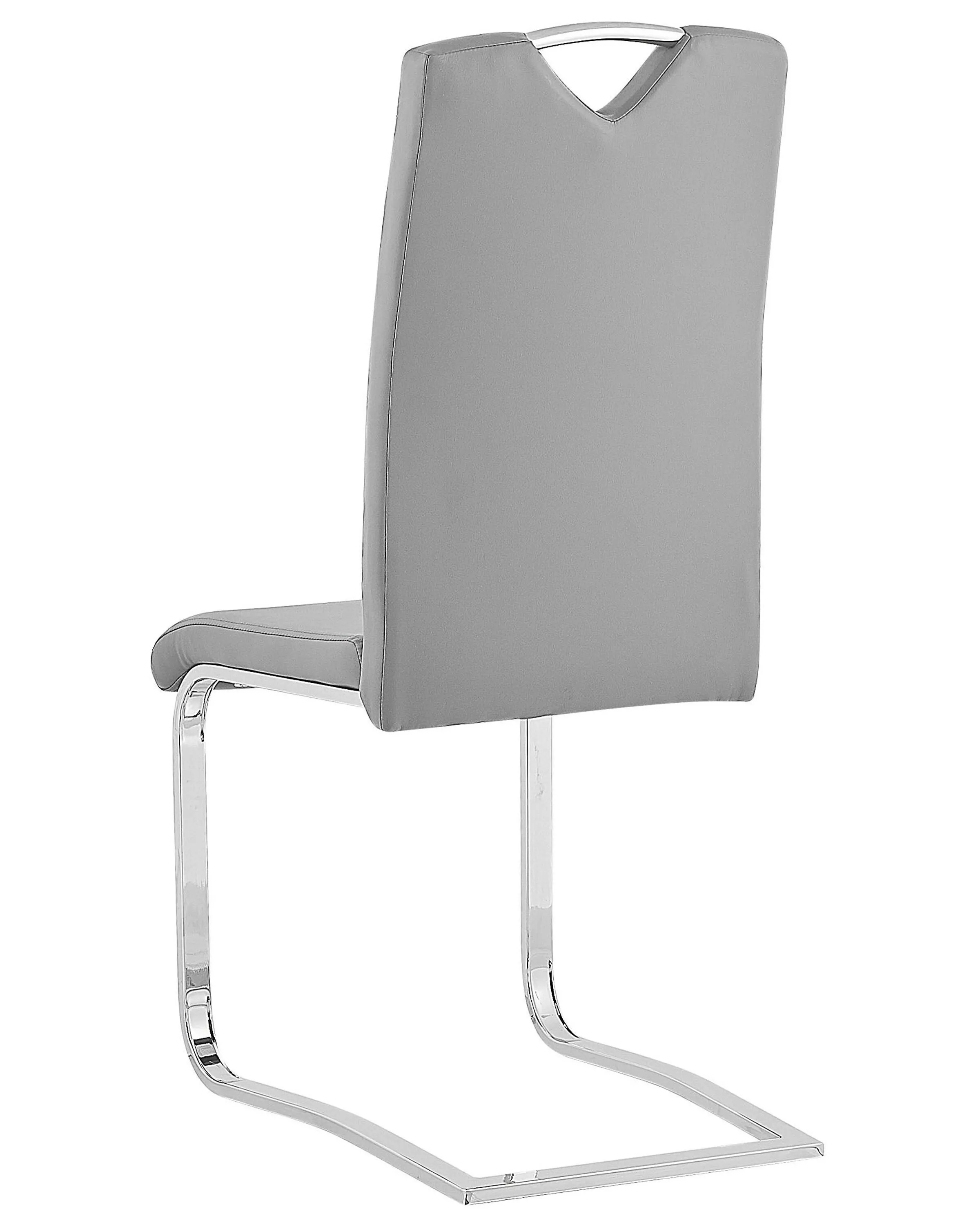 Set van 2 eetkamerstoelen PICKNES Kunstleer Lichtgrijs