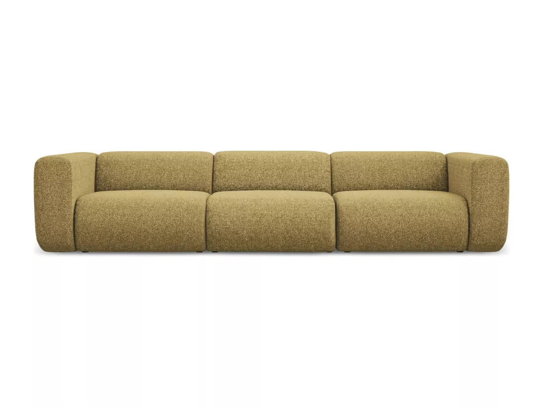 Canapé modulable 4 places en tissu texturé - moutarde - EKAHI