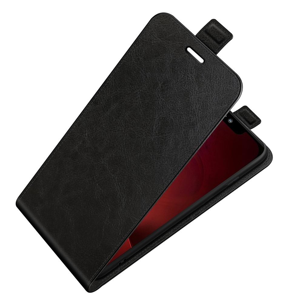 iPhone 13 Pro Leder Tasche mit vertikaler Flip-Funktion - Schwarz