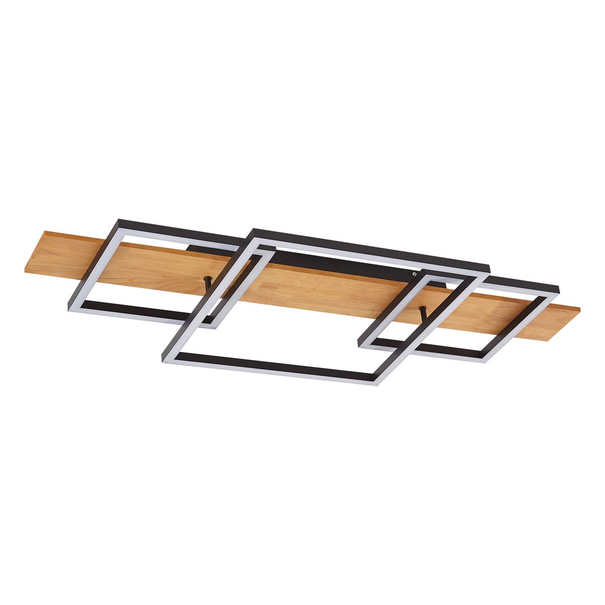 Design plafondlamp zwart vierkant incl. LED 3-staps dimbaar 3-lichts - Nimue