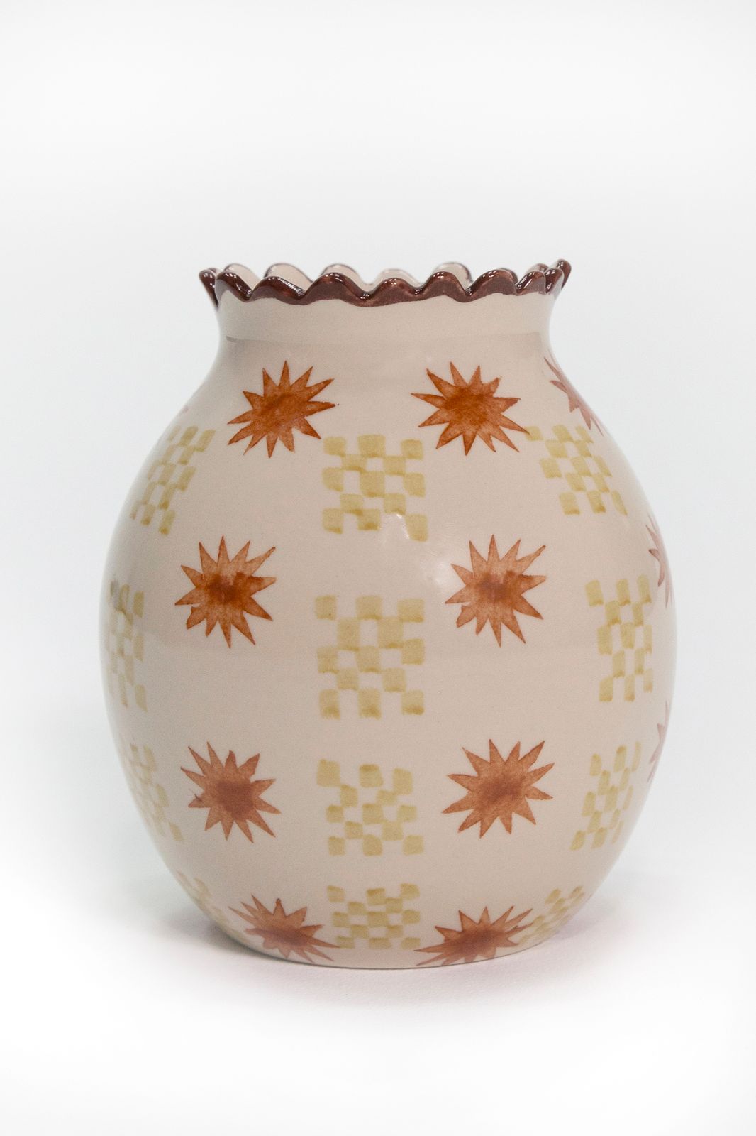 Beige vaas met print