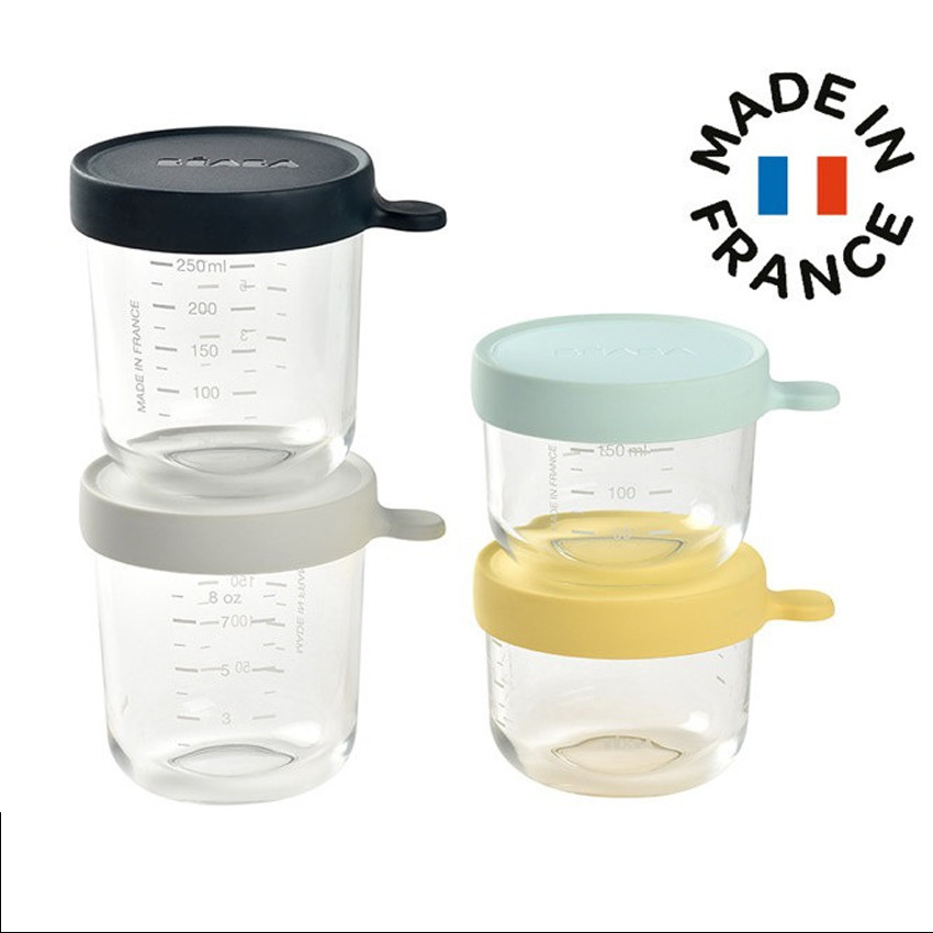 Set de 4 pots de conservation en verre