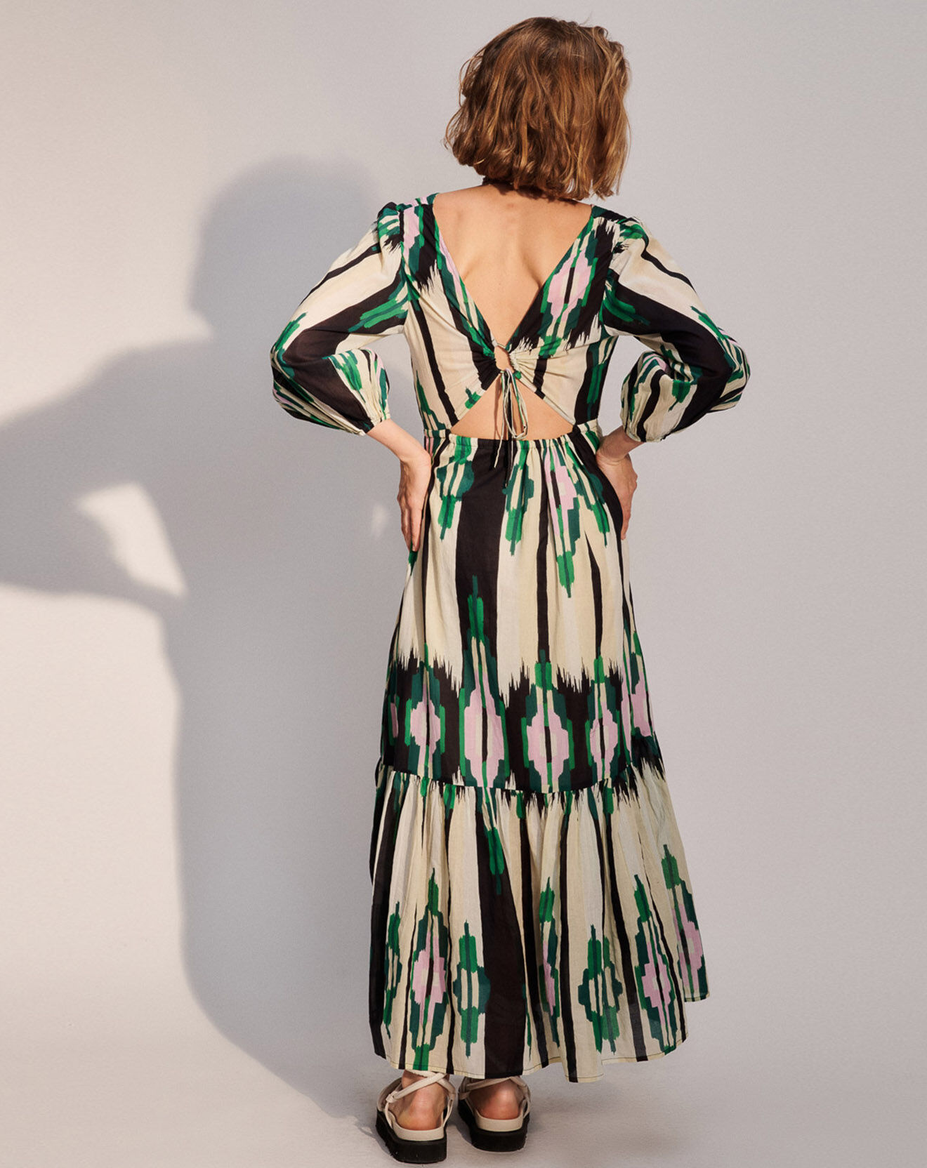 Stella Forest Robe Cintrée Priyanka rose pâle/vert