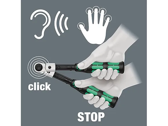 Wera 05075651001, Klik momentnøgle, Ft-lb, Nm, Mekanisk, Sort, Grøn, 283 mm